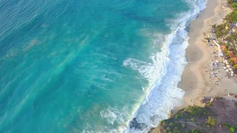 Aerial view over turquoise waves Stock Footage 263687289