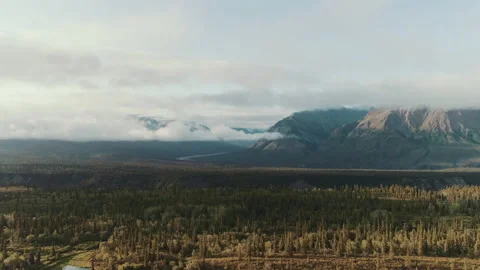 Aerial view over a valley Video stock 154554188