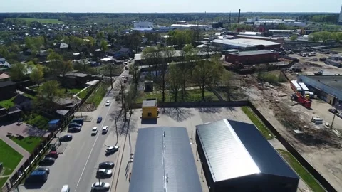 Aerial view over Warehouse Vidéo 172263905
