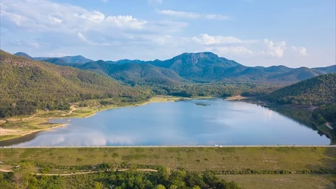 Aerial View Over Wind Dam 4K Time Lapse Stock Footage 90347308