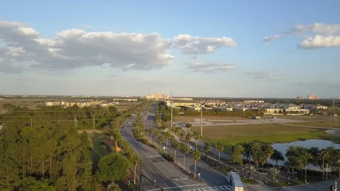 Aerial View Overlooking Central Florida Universal Blvd Street Stock Footage 103117272