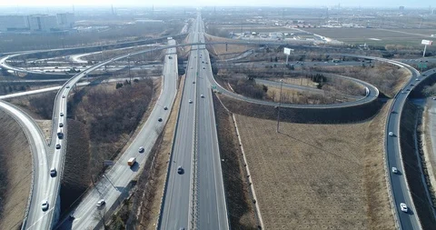 Aerial view-overpass Video stock 87343929