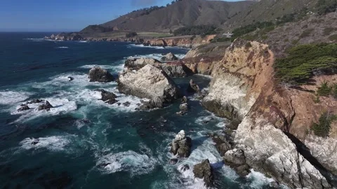 Aerial view of Pacific Ocean in Big Sur, California, USA Stockbeeldmateriaal 334297967