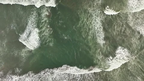 Aerial view of Pacitan Rip Current in Indonesia. Stock Footage 346653794