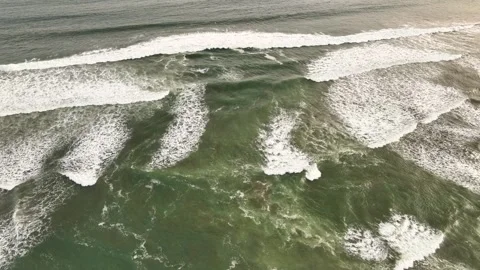 Aerial view of Pacitan Rip Current in the ocean, Indonesia. Stock Footage 346653810