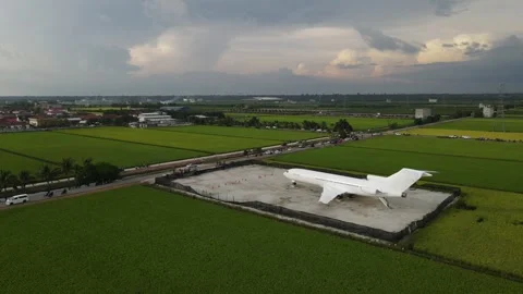 Aerial view of paddy fields at Sekinchan, Sabak Bernam, Selangor Stock Footage 259306440