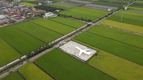 Aerial view of paddy fields at Sekinchan, Sabak Bernam, Selangor Stock Footage 259306441