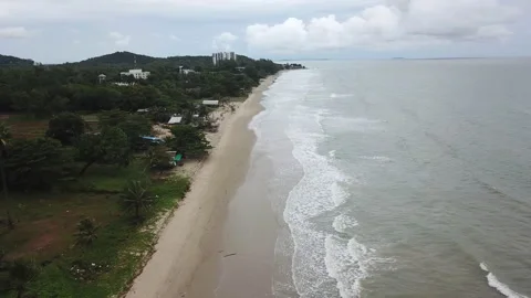 Aerial view of Pae beach at Klaeng District, Stock Footage 201947432