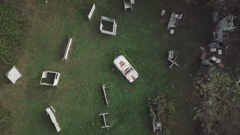 Aerial view of a paintball ground Stock Footage 217359739