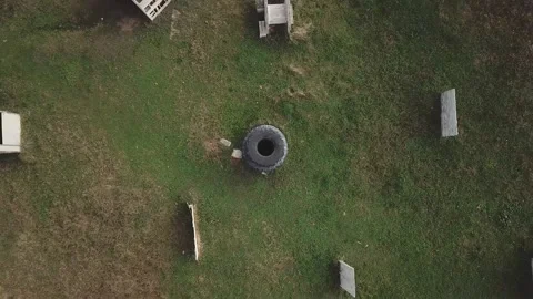 Aerial view of a paintball ground Stock Footage 217359741