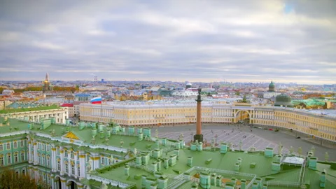 Aerial view of Palace Square in St. Petersburg, Russia Stock Footage 337009609