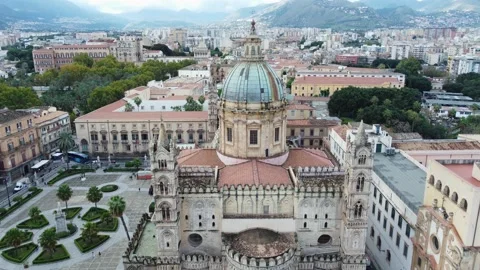 Aerial View Of Palermo Cathedral Video stock 167959639