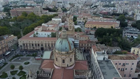 Aerial View Of Palermo Cathedral Video stock 167959653