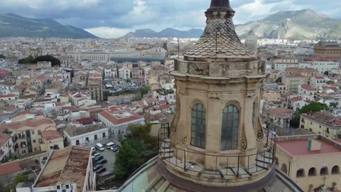 Aerial View Of Palermo Cathedral Video stock 167959657