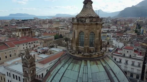 Aerial View Of Palermo Cathedral Video stock 167959663