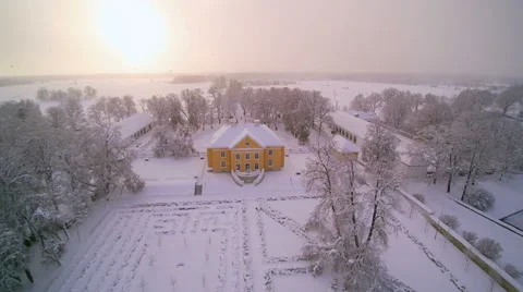 The aerial view of the Palmse manor Stock Footage 59688416