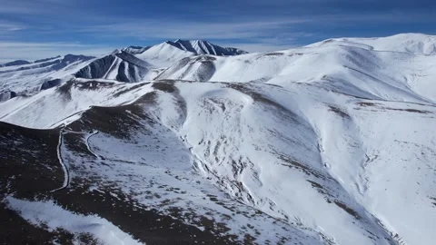 Aerial View of Pamir Panlong Ancient Road Tashkurgan Xinjiang China Stock Footage 336610324