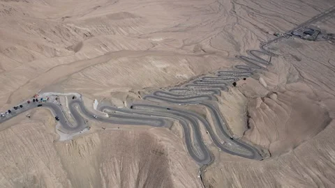 Aerial View of Pamir Panlong Ancient Road Tashkurgan Xinjiang China Stock Footage 336623838