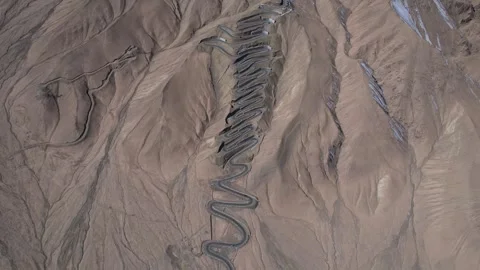 Aerial View of Pamir Panlong Ancient Road Tashkurgan Xinjiang China Stock Footage 336624283