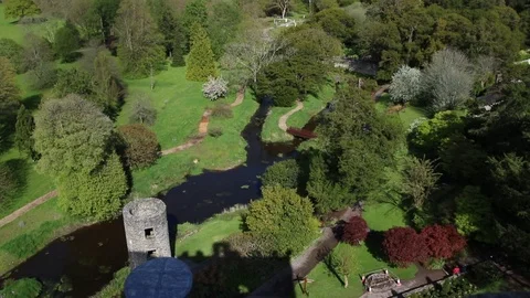 Aerial View pan up from River to Valley Video stock 88961554