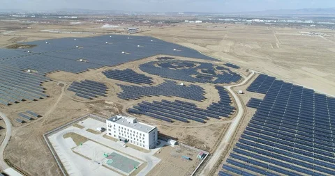 Aerial View of Panda Shaped Solar Station in China Stock-Footage 104397907