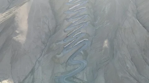 Aerial View Of Panlong Ancient Road In Xinjiang China Video stock 344955927