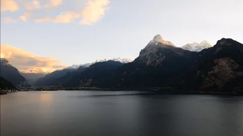 Aerial view. Panorama of Mountain range. Stock Footage 80555178