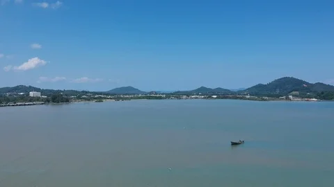 Aerial View Pans Left Reveals Phuket Town Stock Footage 85412973