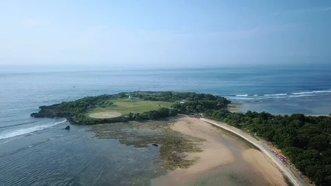 Aerial view of Pantai Samuh beach in Nus... | Stock Video | Pond5