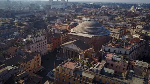 Aerial view of Pantheon of Rome DJI_0023-08 Stock Footage 102502913