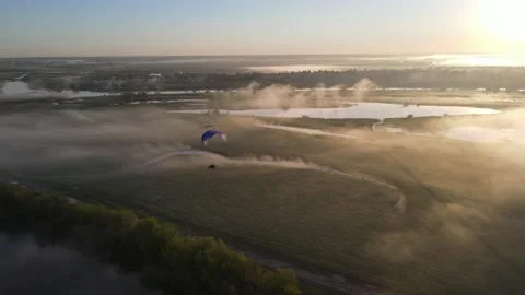 Aerial view of a paraglider Stock Footage 195947826