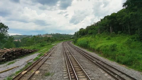 Aerial view of parallel railways Video stock 326362350