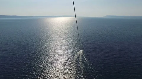 Aerial View Of Parasailing Stock Footage 84096403