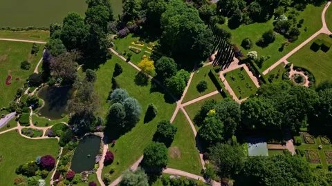 Aerial view of Parc de Haute Bretagne, France 스톡 동영상 313983495