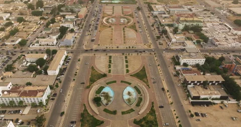 Aerial View Of Parc de la liberte And Mauritanian Presidential Palace In 스톡 동영상 295194414