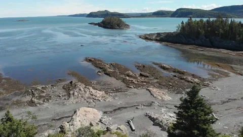 Aerial view of Parc Du Bic in Quebec Stock Footage 142707029