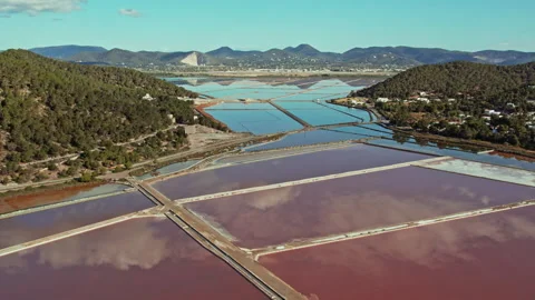Aerial View Of Parc Natural de ses Salines In Ibiza, Spain. Stock Footage 248761851