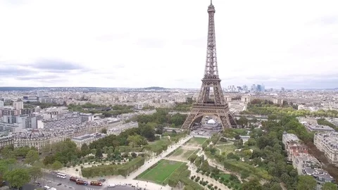 Aerial View of Paris And Eiffel Tower Bundle Bonus Stock Footage 116123581