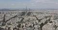 Aerial View Paris City Skyline with Rooftops Buildings and Eiffel Tower Landmark 4k or 4k+ Resolution