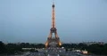 Aerial View of Paris City Skyline Famous Eiffel Tower Tourist Attraction Dusk 4k or 4k+ Resolution