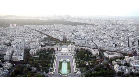 Aerial View of Paris from Eiffel Tower Stock Footage 922165