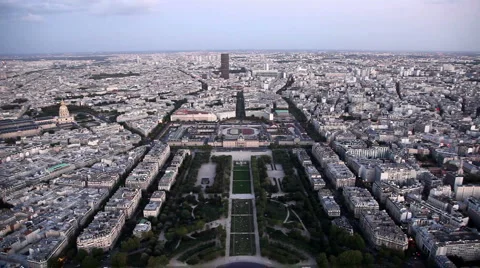 Aerial View of Paris from Eiffel Tower Stock Footage 922182