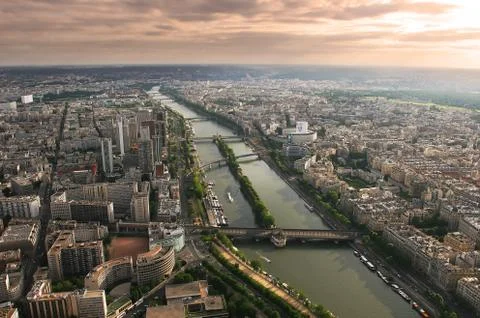 Aerial view on paris from eiffel tower. Stock Photos