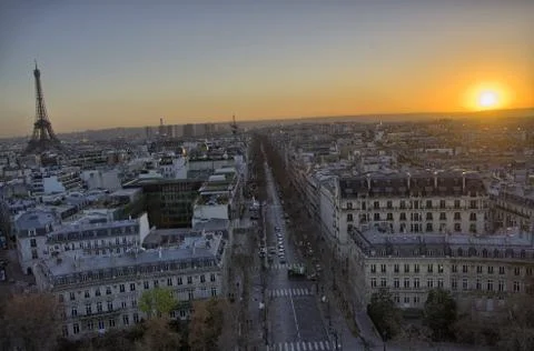 Aerial view of Paris with Eiffel Tower Foto stock