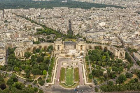 Aerial view of Paris from the Eiffel tower Stock Photos