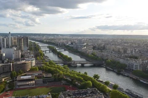 Aerial view of Paris from Eiffel Tower, France Stock Photos