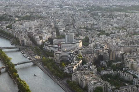 Aerial view of Paris from Eiffel Tower, France Stock Photos
