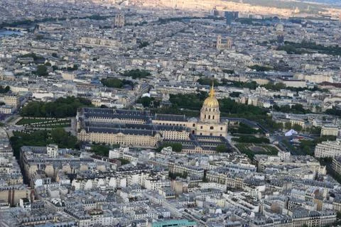 Aerial view of Paris from Eiffel Tower, France Stock Photos