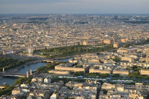 Aerial view of Paris from Eiffel Tower, France Stock Photos