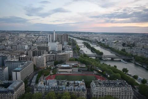 Aerial view of Paris from Eiffel Tower, France Stock Photos